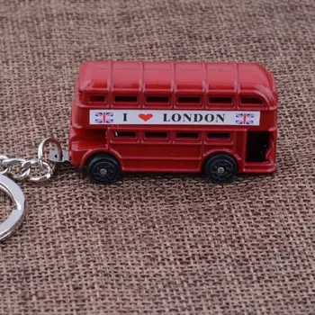 1 шт Изысканная Красная модель автобуса, Креативная Цепочка для ключей, Сувенир, Брелок для ключей