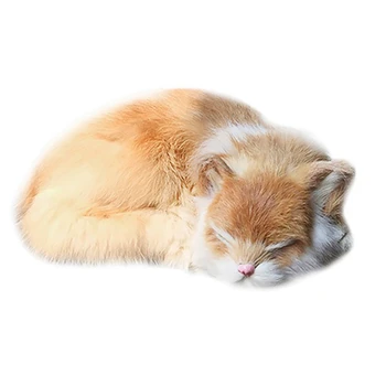 1 ШТ. Плюшевая имитирующая кошку игрушка, Спящее животное, реквизит для фотосъемки, Детский офис, Желтый