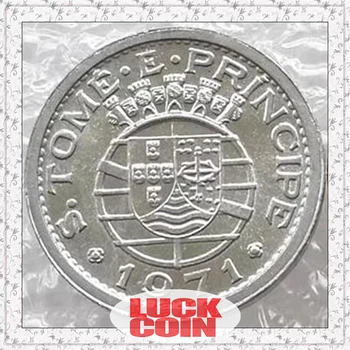 1 шт Португальский Сан-Томе и Принсипи 1971 10 очков Алюминиевая монета Корона Щит Эмблема Исследование Земли 3 доллара США