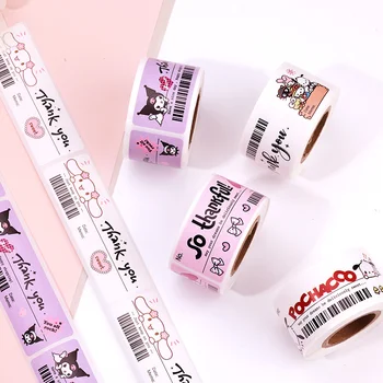 120 /шт Kawaii Sanrio Этикетки, Запечатывающие Липкие Наклейки Cute Hello Kitty Pocheacco Cinnamoroll Kuromi My Melody Канцелярские Принадлежности