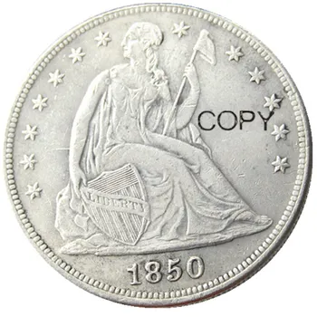 1850 Сидящий доллар Свободы Посеребренные копировальные монеты