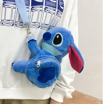 20 см Disney New Stitch Doll Кукла Детская сумка-мессенджер Мультяшная милая девочка Кошелек для монет Подарки на день рождения для детей