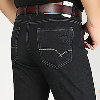 2023 Новые джинсы Мужские Весенне-летние Тонкие Прямые Свободные эластичные мужские брюки для делового отдыха среднего возраста Без глажки