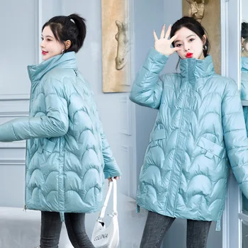 2023 Новые зимние женские парки из модной блестящей ткани, утепленные ветрозащитные теплые куртки, пальто, верхняя одежда, зимняя куртка
