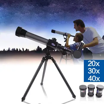 20X 30X 40X Рефракторный астрономический телескоп для детей комбинированный со штативом