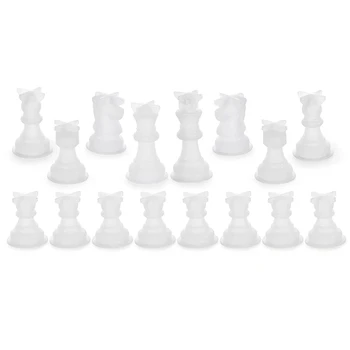 2X Шахматная форма для смолы Силиконовые шахматные формы из смолы Шахматный кристалл Эпоксидные формы для литья под давлением для поделок, делающих подарок на день рождения