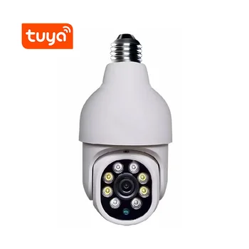 3MP 1296P Tuya APP E27 Головная Розетка Лампы Беспроводная PTZ IP Купольная Камера Полноцветный AI Humanoid Обнаружение Домашней Безопасности CCTV Монитор