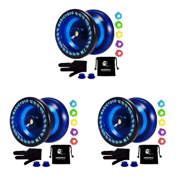 3X MAGICYOYO отзывчивый Yoyo K1-Plus с мешком Йо-йо + 15 нитей и перчаткой Йо-йо Gif, синий