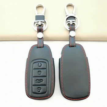 4 Кнопки Кожаный Чехол Для Ключей Автомобиля Chery Tiggo 8 PLUS 8 Pro 7 Pro Arrizo 5 PLUS 2021 Держатель Сумка Аксессуары Для Укладки Автомобилей