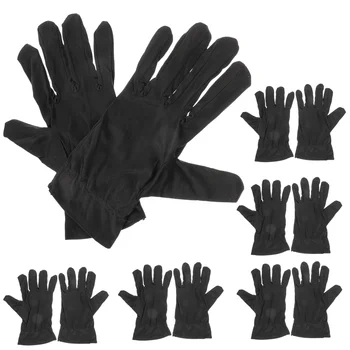 6 пар ювелирных перчаток Мужские рабочие черные женские комплект для тестирования ткани без пыли проверка хлопка отсутствует