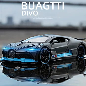 A3 1/32, Литая под давлением металлическая модель игрушечного автомобиля Bugatti Divo, Игрушечные транспортные средства, миниатюрная модель автомобиля со световыми игрушками Для мальчиков, Детские Рождественские