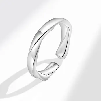 NBNB, Новый Серебристый цвет, Простой стиль, Регулируемое кольцо Мебиуса для женщин, Винтажное кольцо для девочек, Женские вечерние украшения для пальцев, подарок