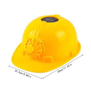 OFBK Желтый охлаждающий вентилятор на солнечной энергии, защитный шлем, рабочая каска, кепка для защиты головы