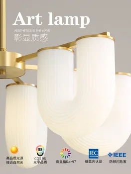 Shangpin лампы люстра для гостиной роскошный французский средневековый кремовый ветер дизайнерское искусство столовая спальня стеклянное освещение