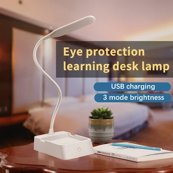 USB-перезаряжаемая настольная лампа, яркая светодиодная домашняя портативная настольная лампа для защиты глаз, аварийное освещение, ночник.