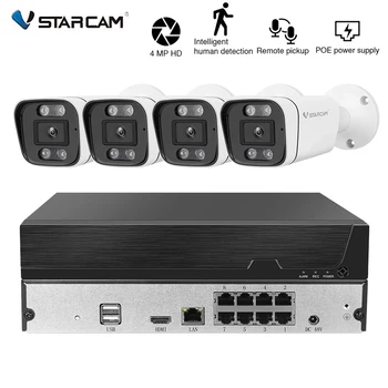 Vstarcam 4CH NVR 4MP POE Система Видеонаблюдения С Двухсторонним Аудио 4MP NVR Комплект Беспроводного Видеонаблюдения Наружная IP-Камера Комплект Видеонаблюдения
