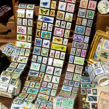 Yoofun 5x200 см Альбом для винтажных марок, клейкая лента, ретро Марки, наклейки с клейкой лентой, бабочки, виноград, натуральные растения, Цветочная наклейка