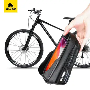 Велосипедная сумка объемом 1 л, сумка для мобильного телефона из углеродистой стали, двухслойная сетчатая сумка, сумка с верхней трубкой большой емкости, упаковка для дорожных велосипедов