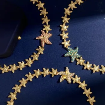 Винтажное ожерелье с принтом на спине в виде морской звезды на ключице