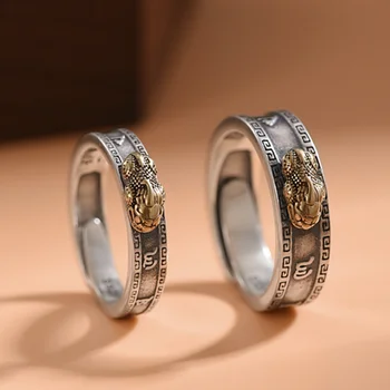 Винтажные аксессуары Мужское кольцо Pixiu, модные украшения с шестью словами правды, индивидуальное женское кольцо, кольцо для пар