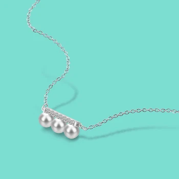 Высококачественное ожерелье из стерлингового серебра 925 пробы для женщин, простой кулон из пресноводного жемчуга в стиле ретро, Элегантная цепочка на ключицу 16 мм