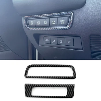 Для Mazda CX-50 CX50 2023 Автомобильный переключатель управления фарами, накладка, наклейка, аксессуары для интерьера (АБС-карбоновое волокно)