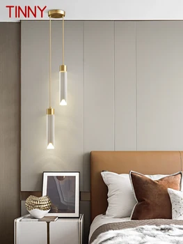 Жестяной Современный золотой светодиодный подвесной светильник 3 цвета Просто Креативный Декоративный Латунный Подвесной светильник для домашней спальни