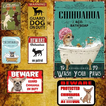 Жестяные таблички и знаки для декора стен в стиле ретро - Just Girl Who Loves Dogs Design Fun Dog Series - Плакаты для украшения стен