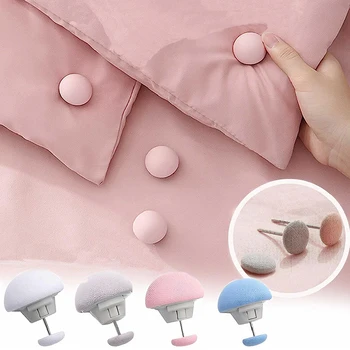 Застежки на пуговицы одеяла Мягкий тканевый материал предотвращает смещение одеяла Безопасные нескользящие клипсы для крепления простыни в форме грибов