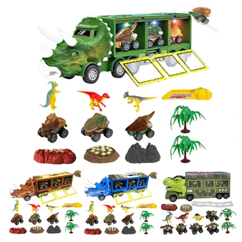 Игрушки-машинки с динозаврами, игрушки-модели трицератопсов, поддерживающие устойчивость, транспортные машинки, игрушки со светом и звуком, лучший подарок для мальчиков и девочек