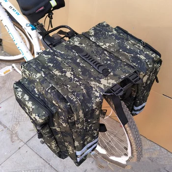 Камуфляжный велосипед Большая двойная сумка для горного велосипеда Задняя сумка для велосипедной полки Камуфляжная двойная упаковка снаряжения для верховой езды