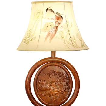 Китайская классическая прикроватная тумбочка для спальни Из массива Дерева Свадебный подарок Романтический фонарь настольная лампа