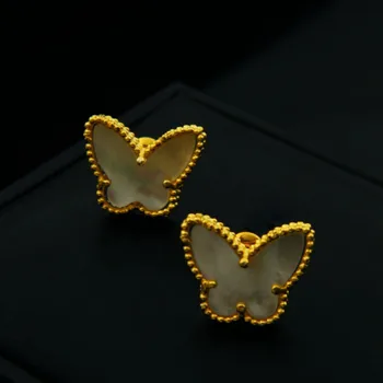 Корейский набор сережек-бабочек Sweet Oil dro для женщин и девочек, модные Металлические круглые геометрические серьги в виде сердца, Модные ювелирные изделия 2023