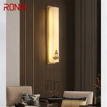 Латунный настенный светильник RONIN LED Современные Роскошные Мраморные Бра Светильник для внутреннего декора дома Спальня Гостиная Коридор
