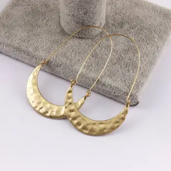 Металлические серьги-кольца с кованым полумесяцем в виде полумесяца для женщин, классические серьги в виде полумесяца