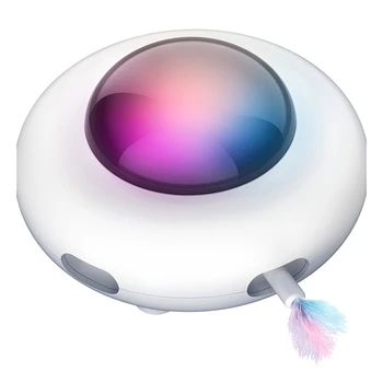 Милая Игрушка Умный Тизер UFO Pet Turntable Ловящие Обучающие Игрушки USB Зарядка Интерактивная Автоматическая Игрушка Для Домашних Животных