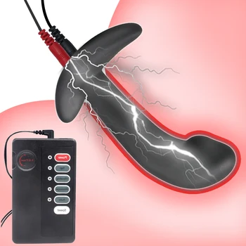 Мини-мягкая силиконовая анальная пробка с электрическим током, Вагинальное расширение анального отверстия, Массажер простаты, Стимулятор точки G, секс-игрушка для мастурбации
