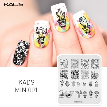 МИНИ-штампы для ногтей KADS Nail Art Plate Line Pattern Дизайн изображения Шаблон штампа для печати ногтей Трафарет Инструменты для поделок
