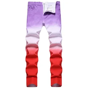 Мужские Хлопчатобумажные Джинсы Эластичные Узкие Цветные джинсы 2023 Осень Мужские брюки Мужские джинсовые брюки в стиле хип-хоп Vaqueros Hombre
