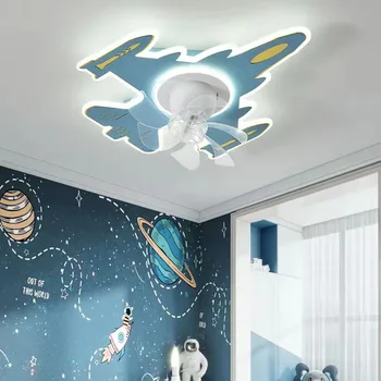Новая потолочная вентиляторная лампа Потолочные вентиляторные светильники Освещение спальни с электрическим вентилятором Встроенная лампа для дома Детская комната Модный креатив