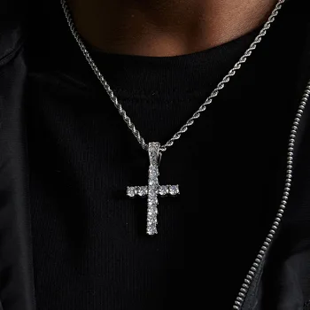 Новое ожерелье с хрустальным крестом из нержавеющей стали для мужчин и женщин, Ювелирные изделия, Мужские и Женские ожерелья, Чокеры e1144