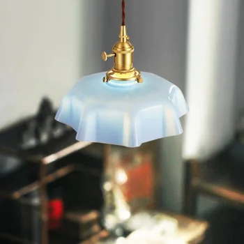 Новые скандинавские современные стеклянные подвесные светильники Светильники 4 цвета абажура для столовой гостиной Современный подвесной светильник LED