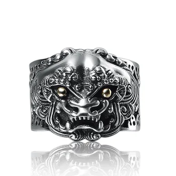 Новые ювелирные изделия из стерлингового серебра 100% S925 пробы в китайском стиле ретро, тайское серебряное кольцо с эмалью, индивидуальное мужское женское серебряное кольцо, тренд