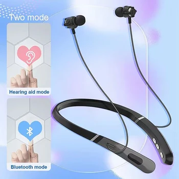 Перезаряжаемые слуховые аппараты с шейным ремнем, Беспроводной Bluetooth, Слуховой аппарат для глухих пожилых людей, Портативный Слабослышащий Цифровой усилитель звука