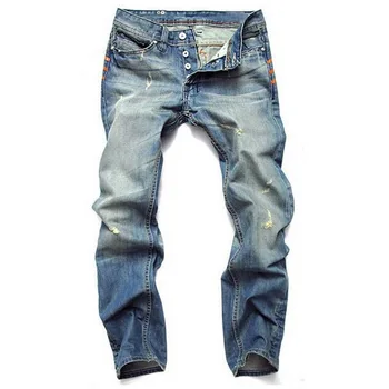 Повседневные прямые джинсовые брюки с рваными дырками Y2K Одежда Уличная женская мода Джинсы со средней талией