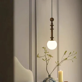 Подвесные светильники Nordic Home, лампа E14 из белого стекла, Ретро-лампа для прикроватной тумбочки, столовой, кухни, Регулируемый шнур