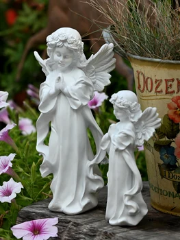 Популярные европейские ретро-украшения для девочек-ангелов, американская статуэтка из гипса из смолы, украшения для рабочего стола девочки-ангела. фигурки