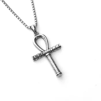 Ретро Древнеегипетское ожерелье с Крестом Анк для мужчин, Женщин, Панк-Тотем, Цепочка из нержавеющей стали, Аксессуары для ожерелья, Подарок
