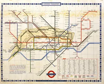 Ретро Карта метро Лондона ШЕЛКОВЫЙ ПЛАКАТ Настенное искусство Домашняя Декоративная роспись