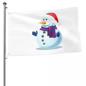 Рождественский Снеговик, уличный флаг, Декоративные баннеры для домашнего декора, принадлежности для вечеринок на открытом воздухе, 2x3 фута